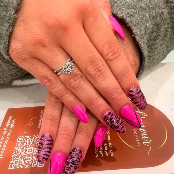 Hot pink with leopard print