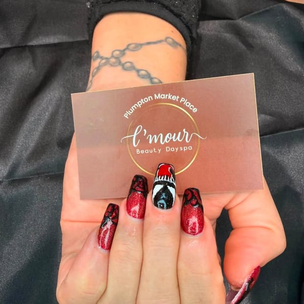 Red and black spider art